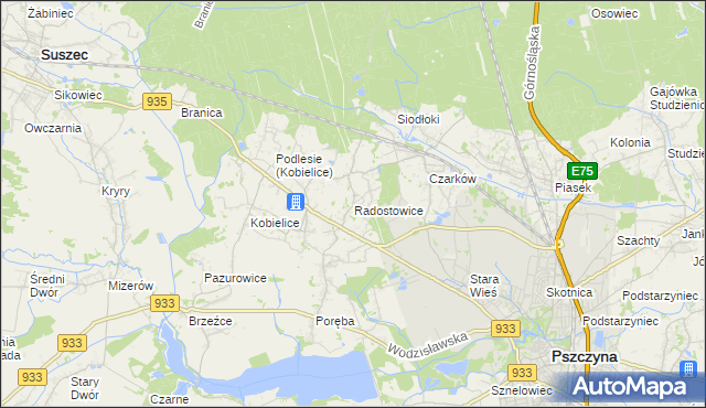 mapa Radostowice, Radostowice na mapie Targeo