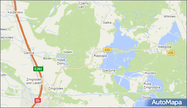 mapa Radziądz, Radziądz na mapie Targeo