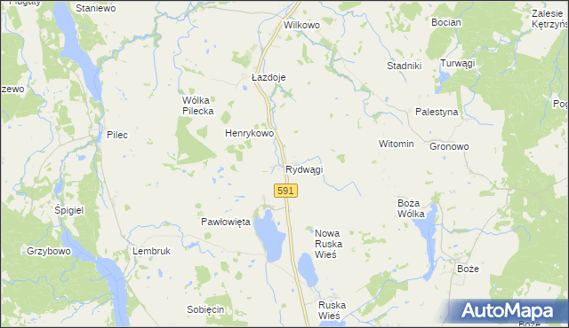 mapa Rydwągi, Rydwągi na mapie Targeo