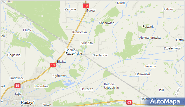 mapa Siedlanów, Siedlanów na mapie Targeo