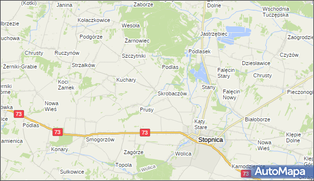 mapa Skrobaczów, Skrobaczów na mapie Targeo