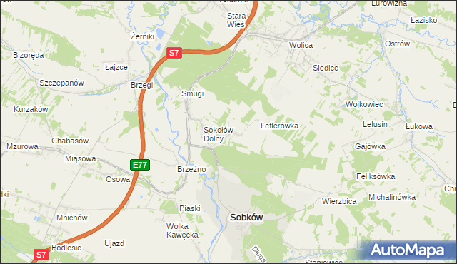 mapa Sokołów Górny, Sokołów Górny na mapie Targeo