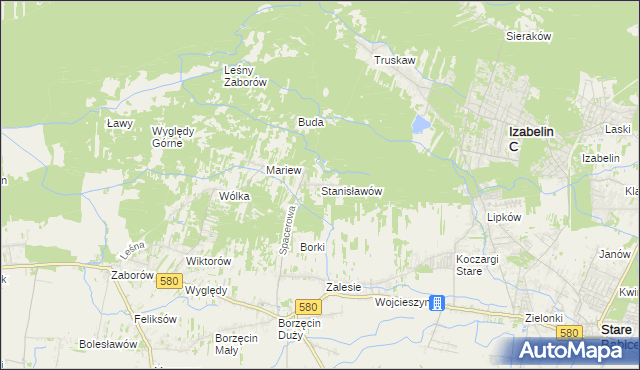 mapa Stanisławów gmina Stare Babice, Stanisławów gmina Stare Babice na mapie Targeo