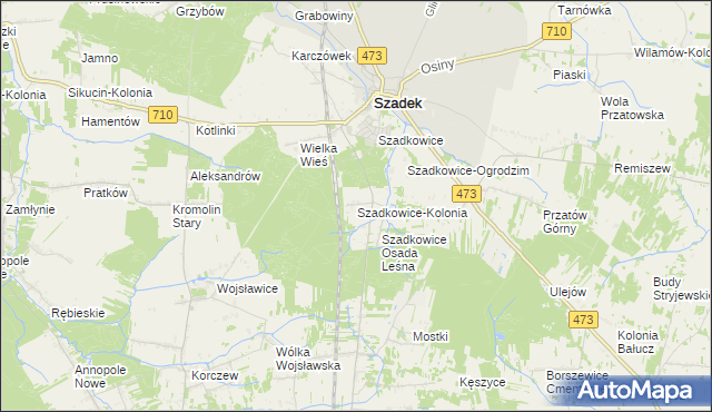 mapa Szadkowice-Kolonia, Szadkowice-Kolonia na mapie Targeo