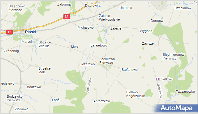 mapa Szelejewo Pierwsze, Szelejewo Pierwsze na mapie Targeo