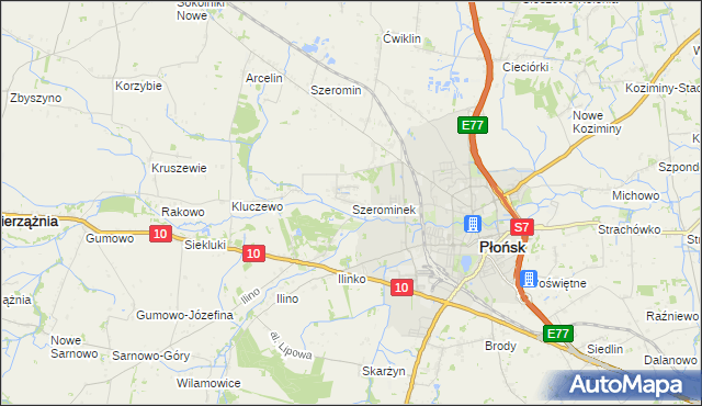 mapa Szerominek, Szerominek na mapie Targeo