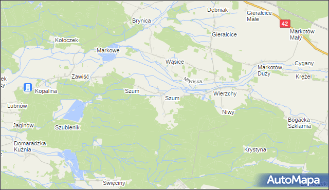 mapa Szum gmina Wołczyn, Szum gmina Wołczyn na mapie Targeo
