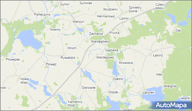 mapa Wardęgowo, Wardęgowo na mapie Targeo