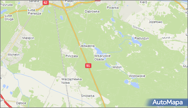 mapa Wikaryjskie Osada, Wikaryjskie Osada na mapie Targeo