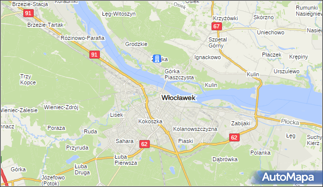 mapa Włocławka, Włocławek na mapie Targeo