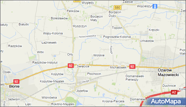 mapa Wolskie, Wolskie na mapie Targeo