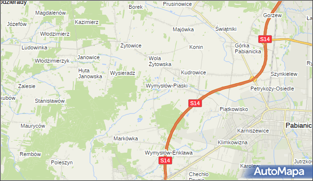 mapa Wymysłów Francuski, Wymysłów Francuski na mapie Targeo