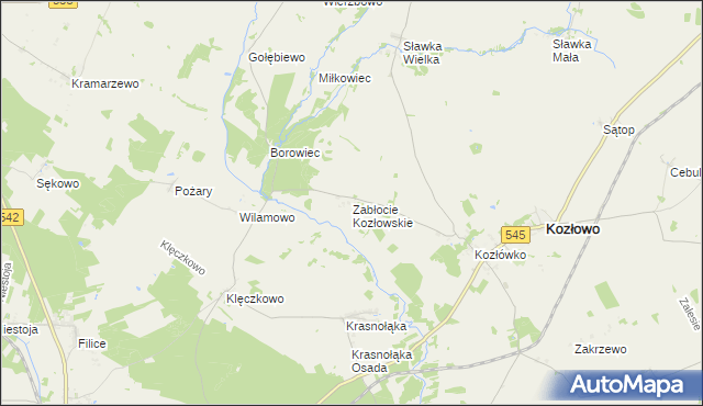 mapa Zabłocie Kozłowskie, Zabłocie Kozłowskie na mapie Targeo