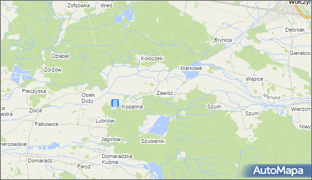 mapa Zawiść, Zawiść na mapie Targeo