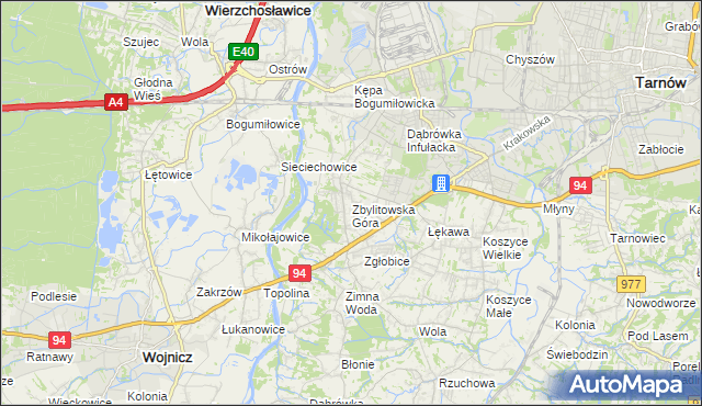 mapa Zbylitowska Góra, Zbylitowska Góra na mapie Targeo