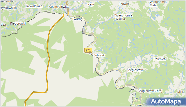 mapa Zubrzyk, Zubrzyk na mapie Targeo