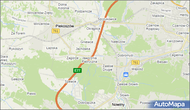 mapa Janów gmina Piekoszów, Janów gmina Piekoszów na mapie Targeo