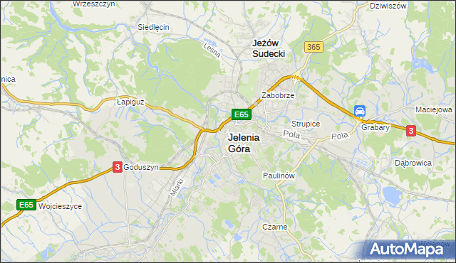 mapa Jelenia Góra, Jelenia Góra na mapie Targeo