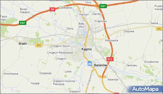 mapa Kępno, Kępno na mapie Targeo