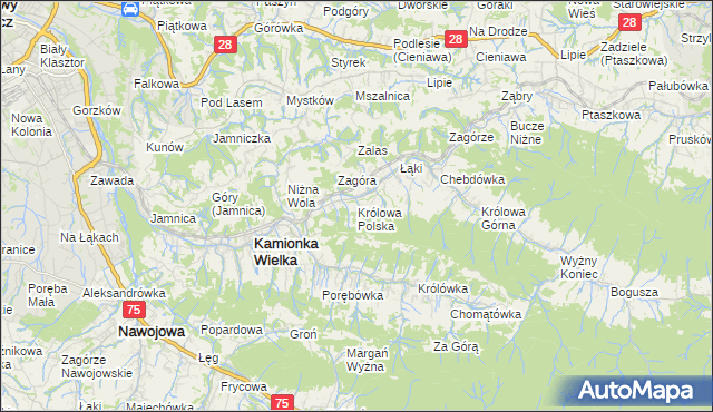 mapa Królowa Polska, Królowa Polska na mapie Targeo