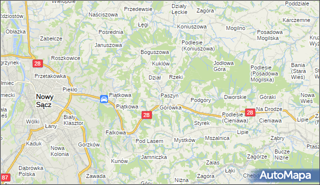 mapa Paszyn, Paszyn na mapie Targeo