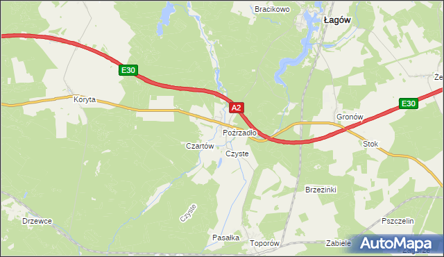 mapa Poźrzadło, Poźrzadło na mapie Targeo