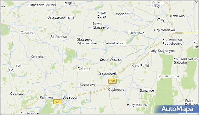 mapa Żebry-Wiatraki, Żebry-Wiatraki na mapie Targeo