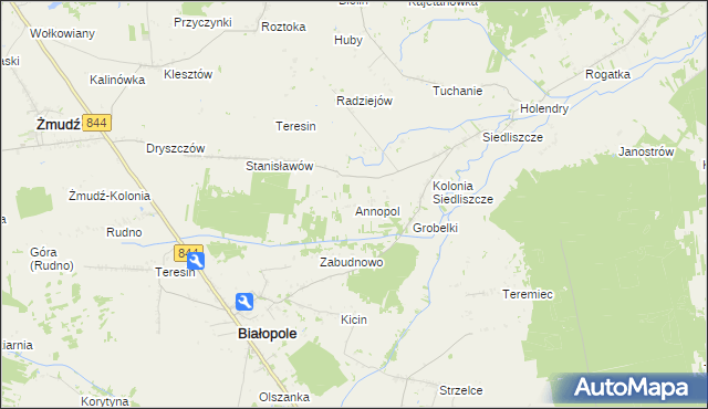 mapa Annopol gmina Żmudź, Annopol gmina Żmudź na mapie Targeo