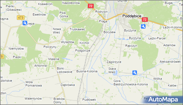 mapa Bałdrzychów, Bałdrzychów na mapie Targeo