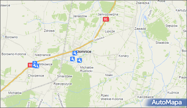 mapa Bartkowice, Bartkowice na mapie Targeo