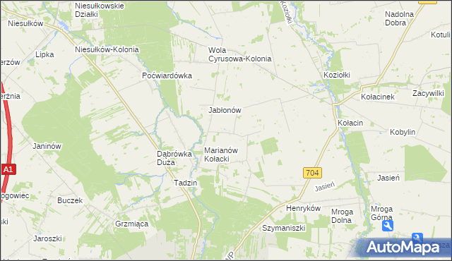 mapa Bielanki, Bielanki na mapie Targeo