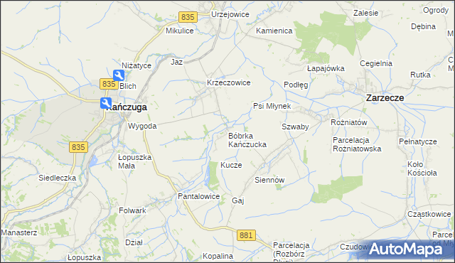 mapa Bóbrka Kańczucka, Bóbrka Kańczucka na mapie Targeo