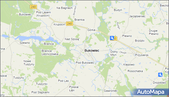 mapa Bukowiec powiat świecki, Bukowiec powiat świecki na mapie Targeo