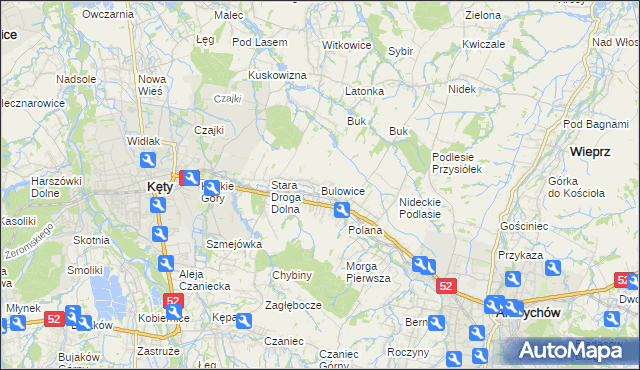 mapa Bulowice, Bulowice na mapie Targeo