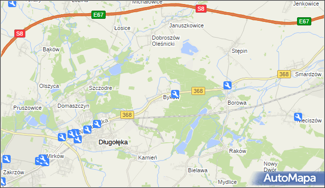 mapa Byków, Byków na mapie Targeo