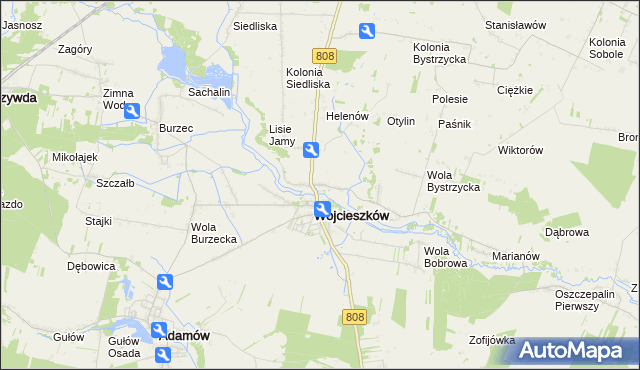 mapa Bystrzyca gmina Wojcieszków, Bystrzyca gmina Wojcieszków na mapie Targeo