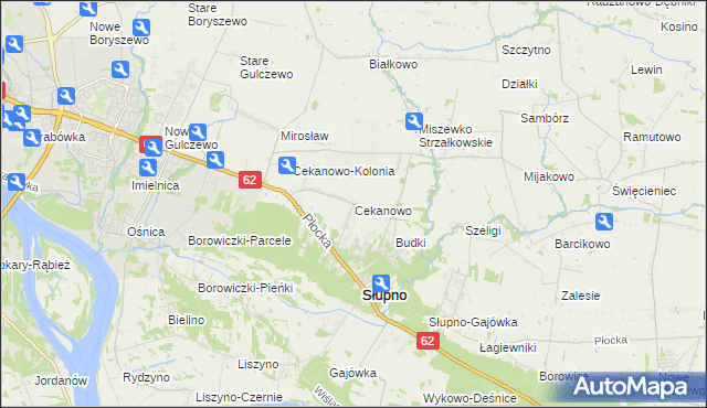 mapa Cekanowo gmina Słupno, Cekanowo gmina Słupno na mapie Targeo