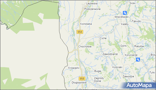 mapa Chochołów gmina Czarny Dunajec, Chochołów gmina Czarny Dunajec na mapie Targeo