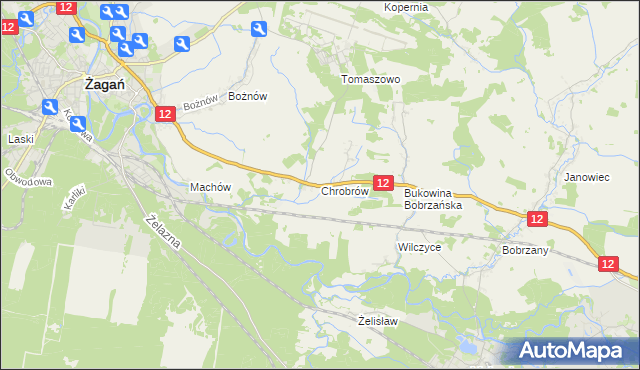 mapa Chrobrów, Chrobrów na mapie Targeo