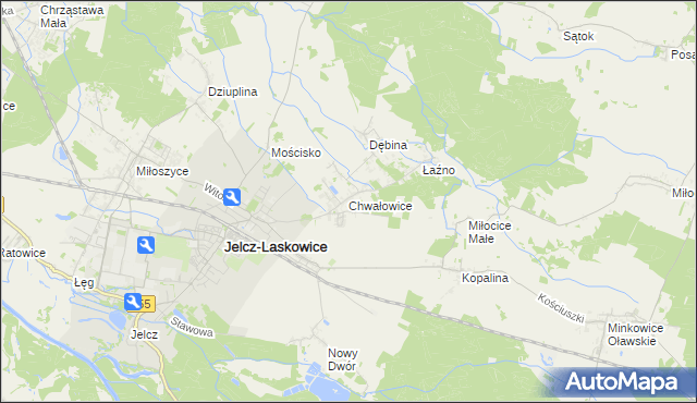mapa Chwałowice gmina Jelcz-Laskowice, Chwałowice gmina Jelcz-Laskowice na mapie Targeo