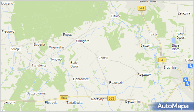 mapa Cieszki, Cieszki na mapie Targeo