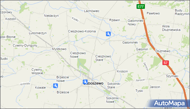 mapa Cieszkowo Stare, Cieszkowo Stare na mapie Targeo