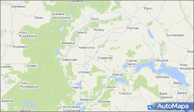 mapa Czaganiec, Czaganiec na mapie Targeo