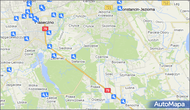 mapa Czarnów gmina Konstancin-Jeziorna, Czarnów gmina Konstancin-Jeziorna na mapie Targeo