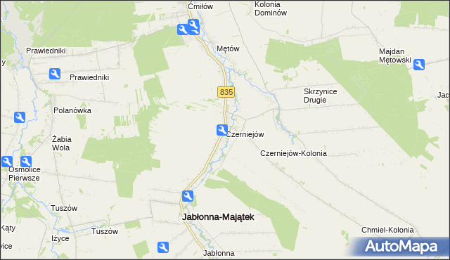 mapa Czerniejów gmina Jabłonna, Czerniejów gmina Jabłonna na mapie Targeo