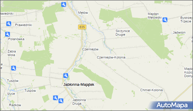mapa Czerniejów-Kolonia, Czerniejów-Kolonia na mapie Targeo