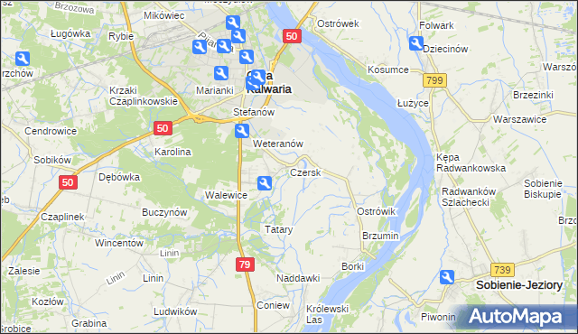 mapa Czersk gmina Góra Kalwaria, Czersk gmina Góra Kalwaria na mapie Targeo