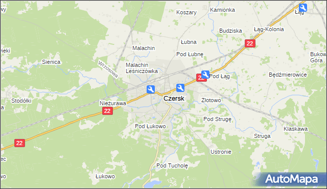 mapa Czersk powiat chojnicki, Czersk powiat chojnicki na mapie Targeo