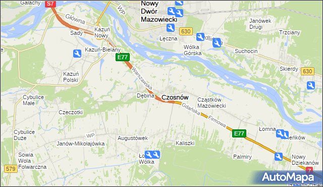 mapa Czosnów, Czosnów na mapie Targeo