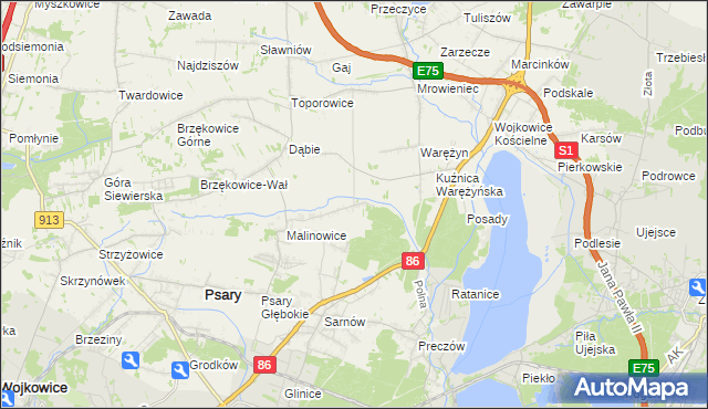 mapa Dąbie Chrobakowe, Dąbie Chrobakowe na mapie Targeo